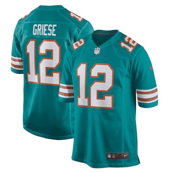 mens nike bob griese aqua miami dolphins retired player jers